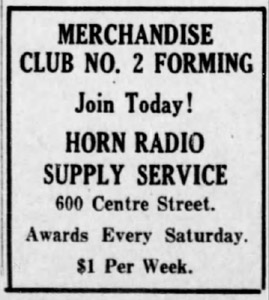Horn Radio Supply Service, 1947 ad