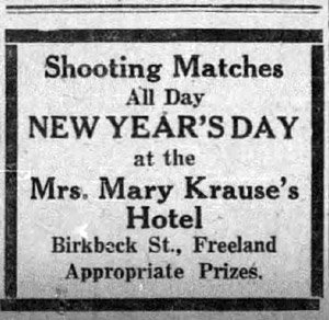 Krause shooting day ad, 1922