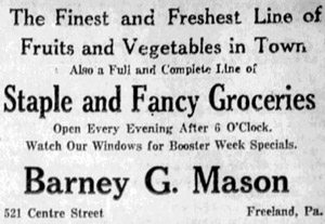  Mason Grocery ad, 1923