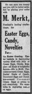 Merkt Confectionery ad, 1919