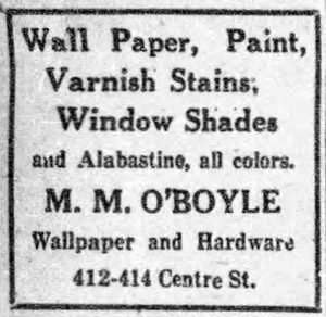 O'Boyle Hardware ad, 1929