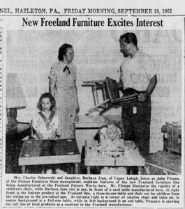 New local furniture line at Pitman's, 1952
