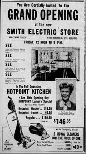 Smith Electric Store, 1949 ad