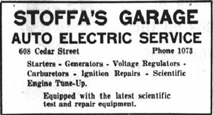 Stoffa's Garage, 1951 ad