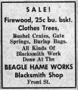 Beagle Hame Works ad, 1957