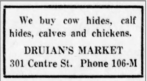 Druian's Market, 1935 ad
