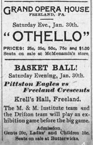 Basketball games at Krell's Hall, 1904