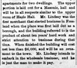 1881 report of new Lindsay building