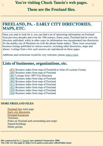Freeland History site 9/2000