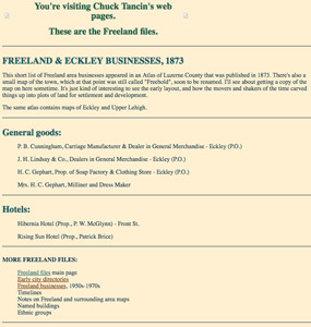 Freeland History site 9/1999