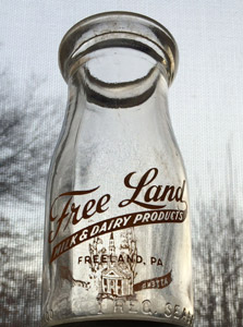Freeland Dairy
                milk bottle