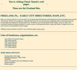Freeland History site 9/1999