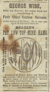 George Wise advertising Beagle hames, 1882