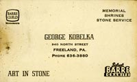 George
                Kobelka's business card