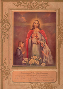 St. Casimir's First Holy Communion certificate 1945