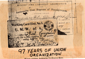 Miners' union cards