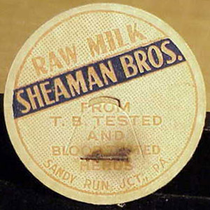 Sheaman Brothers Dairy bottletop