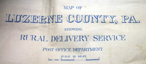 Postal rural delivery map of Luzerne County