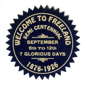 Freeland Sesquicentennial celebration sticker