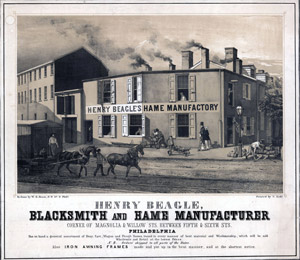 Henry Beagle Hame Factory in Philadelphia, before 1895