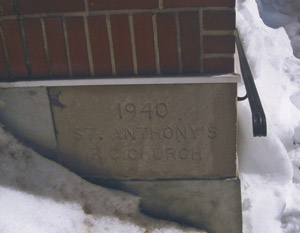  St. Anthonys new cornerstone, 1940