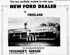 Feussner's, new Ford dealer, 1954