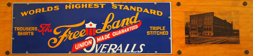 Freeland Overall Factory plaque