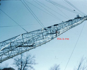 Tom on the
                big dragline shovel