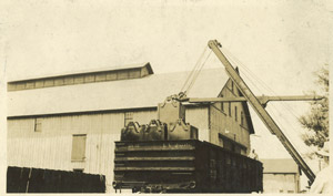 Loading truck with coal containers