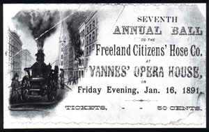 Freeland Citizen's Hose Co. Ball 1891