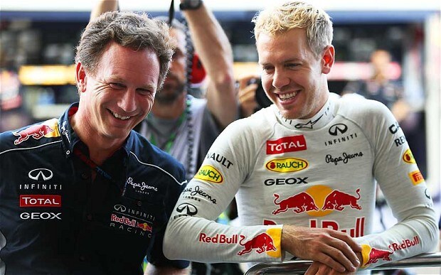 Christian Horner with Vettel