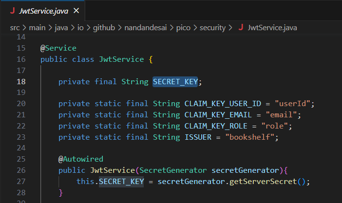 secretKey