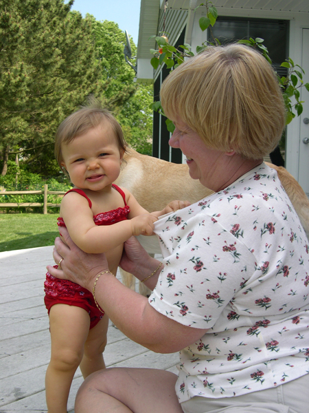 swimming with grandma