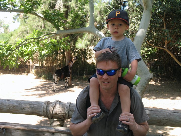 IMG_4497.JPG - With Daddy's favorite (the Okapi) at the San Diego Wild Animal Park.