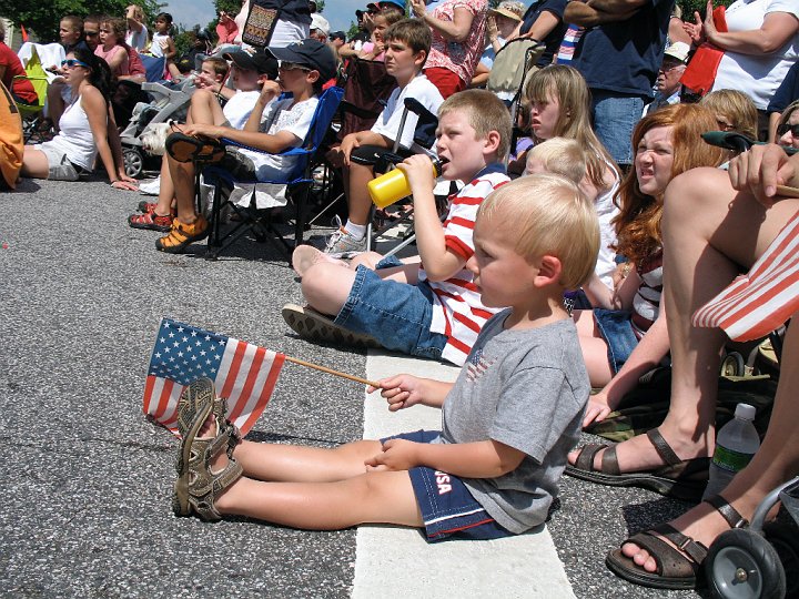 IMG_4565.JPG - Waiting for Pop in the firetruck at the 4th of July parade in Towson.